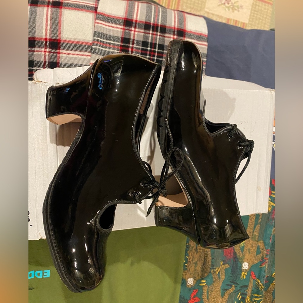 NWB 35 Spain (5) USA Black Patent Lace-Up Pro Flamenco (make offer!!)